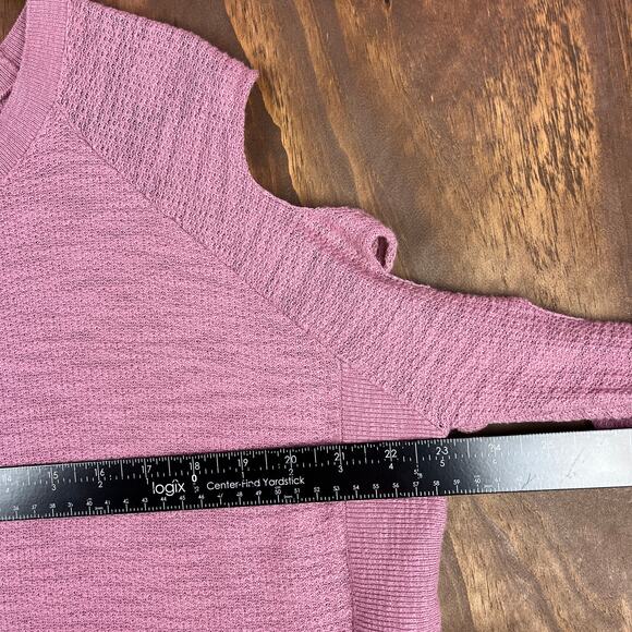 Express Womens Sweater Pink Knitted Cold Ladder Sleeve U Hem Small - Picture 8 of 13